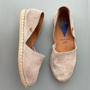 Verbenas Womens Carmen Beige Leather Suede Espadrilles Flats Shoes Size 6.5